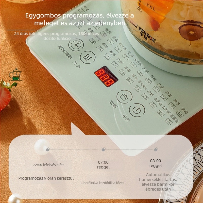 Hemisferikus egészség-tea főző edény ajándékdobozban, többfunkciós otthoni használatra, teljesen automata