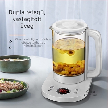Üveg tea gőzölő és elektromos kanna, multifunkcionális, 1 L, irodai használatra