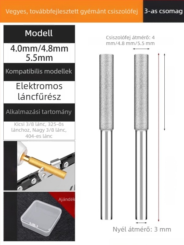 Kerámia-diamant csiszolófej láncfűrész-láncokhoz és elektromos reszelőkhöz – tartozék körös reszelőhöz
