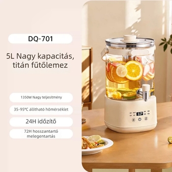 5 literes üvegből készült virágteás teáskanna csappal, többfunkciós otthoni és üzleti használatra