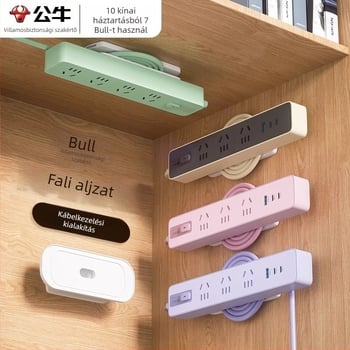 Bull új nemzeti szabvány szerinti hosszabbító, USB-porttal, több aljzattal, kompakt kábelrendező