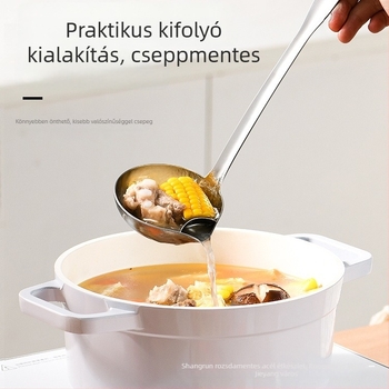 Rozsdamentes acél olajszétválasztó kanál – olaj eltávolítására levesekhez