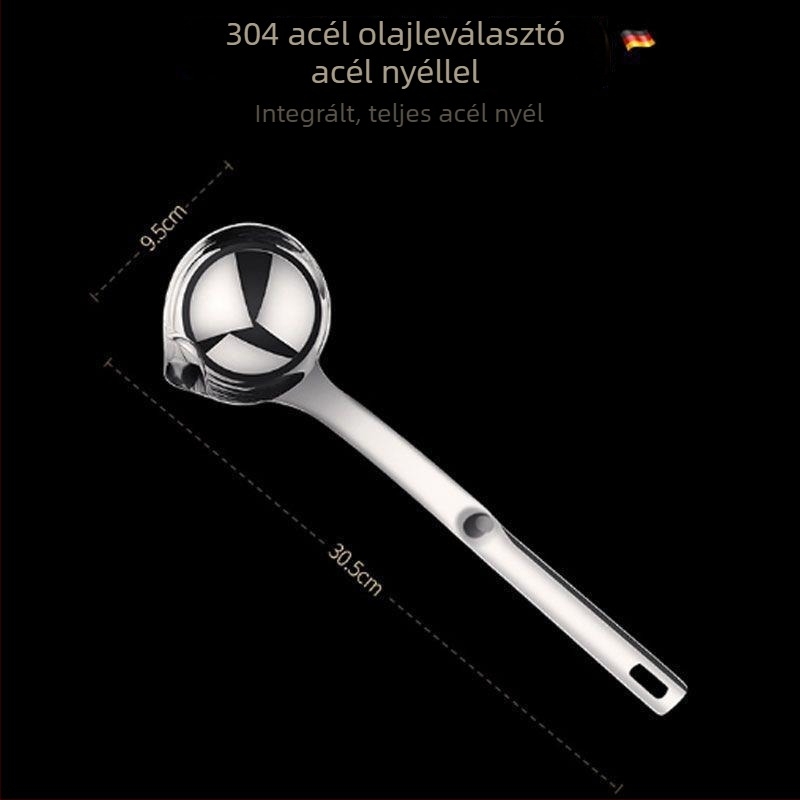 304 rozsdamentes acél olajszeparáló kanál – skimmerkanál leveshez, háztartási használatra