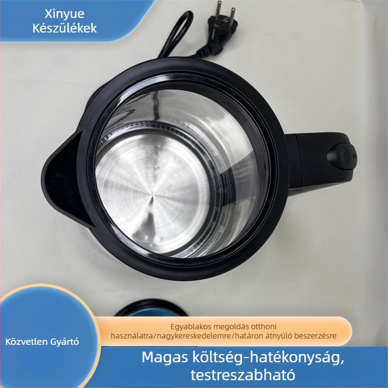 Egyszerű oldalú üveg teáskanna egészséges főzéshez, 2-in-1 üveg teáskanna pároláshoz és főzéshez