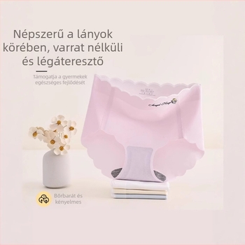 Ice Silk lányoknak seamless alsónadrág – nyárra, könnyű nylon