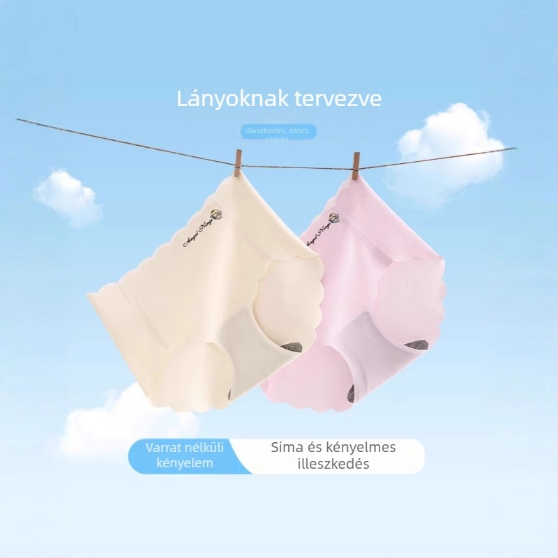 Ice Silk lányoknak seamless alsónadrág – nyárra, könnyű nylon