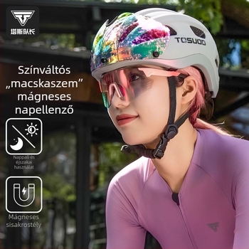 Tosuod kerékpáros sisak, uniszex, színváltó szemüveggel, hegyi és országúti kerékpározáshoz