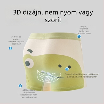 Fiúknak való pamut boxerek, A osztályú pamut, kényelmes szabás