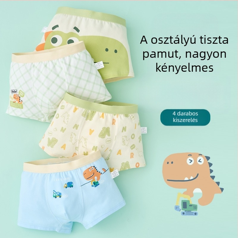 Fiúknak való pamut boxerek, A osztályú pamut, kényelmes szabás