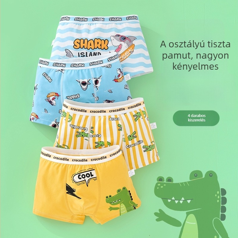 Fiúknak való pamut boxerek, A osztályú pamut, kényelmes szabás