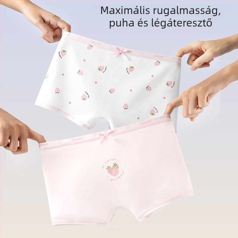 Lányok számára pamut alsónadrág, A osztály, teljes pamut, növekedési szakaszhoz, 3–8 évesek (100–140 cm)