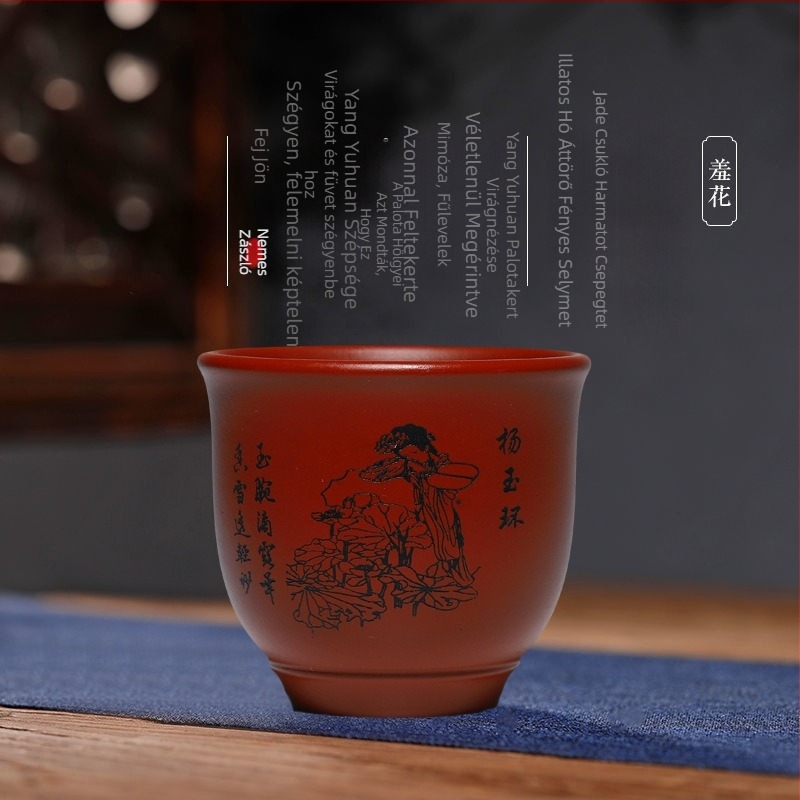Yixing Zisha mesterkupa Da Hong Pao lila agyagból
