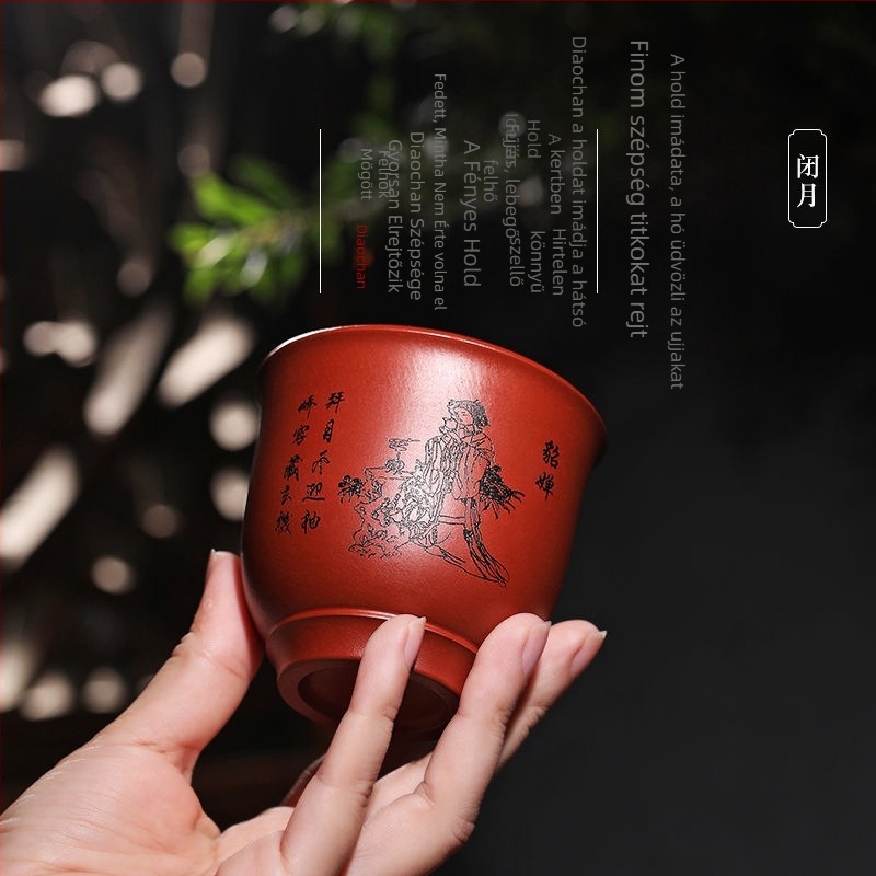 Yixing Zisha mesterkupa Da Hong Pao lila agyagból