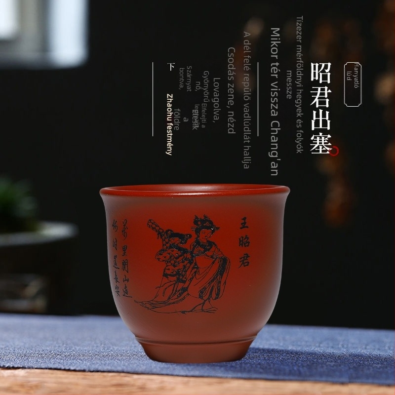 Yixing Zisha mesterkupa Da Hong Pao lila agyagból