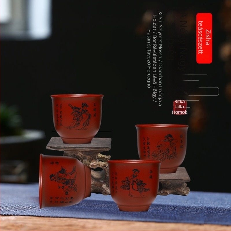 Yixing Zisha mesterkupa Da Hong Pao lila agyagból