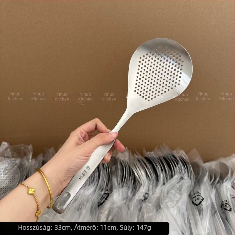 Yinuo Konyhai Colander 304 Rozsdamentes Acél – Nagy Méretű, Többfunkciós Szűrő Földimogyoróhoz és Borsz szemekhez, Otthoni és Szállodai Használatra