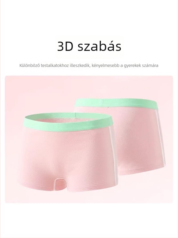 Lebang lányoknak készült modal-pamut keverék alsónadrág, antibakteriális, A-klassz 7A, középmagas derékkal boxer nadrág gyerekeknek 3–8 évesek