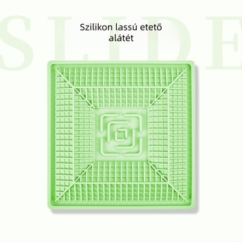 Szilikonból készült háziállat tál és etetőtálca anti-spill vákuumos szívóval, lassú etetés macskáknak és kutyáknak