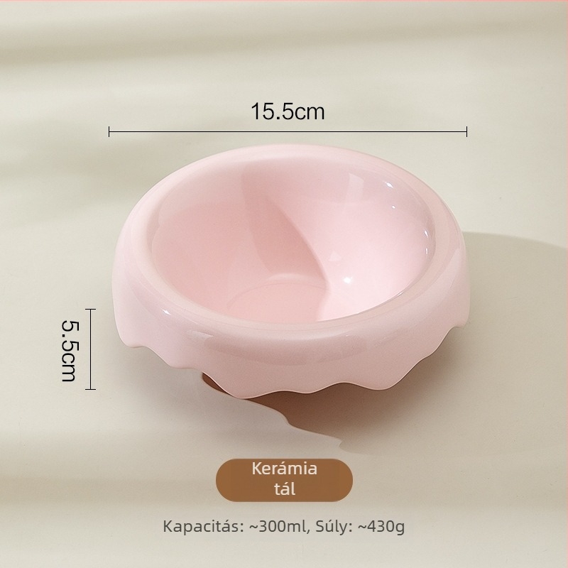 Emelt kerámia macskatál, skandináv stílus, magas etetőtál, anti-spill