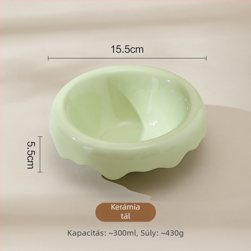 Emelt kerámia macskatál, skandináv stílus, magas etetőtál, anti-spill