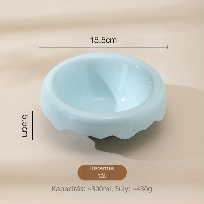 Emelt kerámia macskatál, skandináv stílus, magas etetőtál, anti-spill