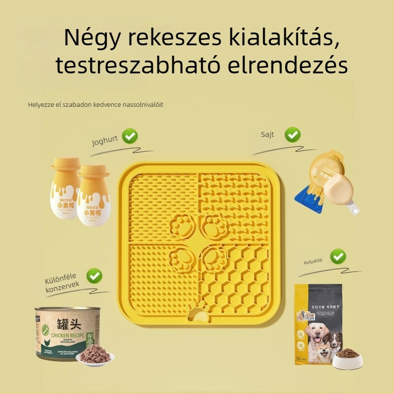 Szilikon nyalogató tál kutyáknak – gazdagító játék, csúszásmentes etetőtál