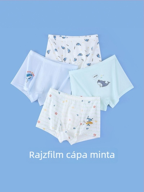 Modal gyerekeknek fiú boxeralsó – antibakteriális, lélegző, mintás, méret M/L