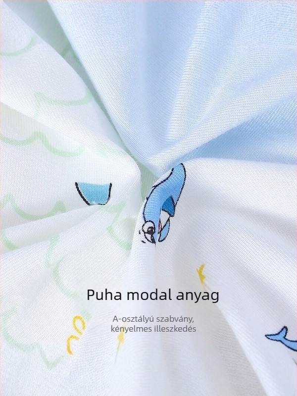 Modal gyerekeknek fiú boxeralsó – antibakteriális, lélegző, mintás, méret M/L