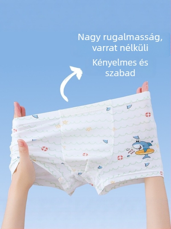 Modal gyerekeknek fiú boxeralsó – antibakteriális, lélegző, mintás, méret M/L