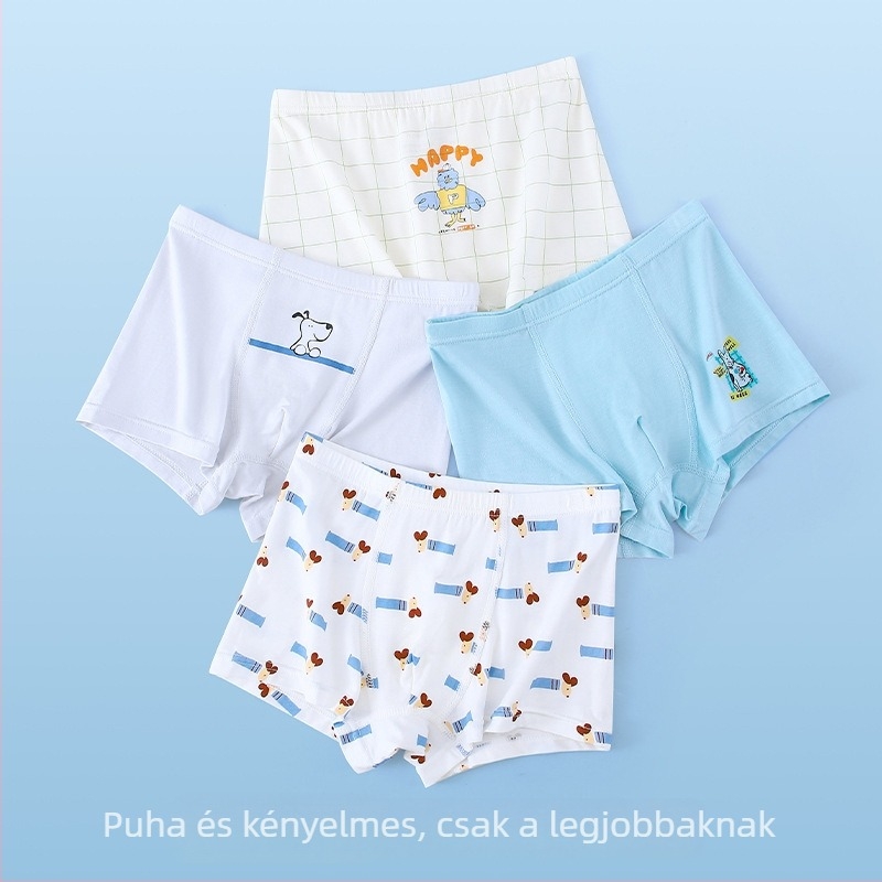 Modal gyerekeknek fiú boxeralsó – antibakteriális, lélegző, mintás, méret M/L