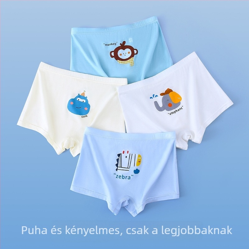 Modal gyerekeknek fiú boxeralsó – antibakteriális, lélegző, mintás, méret M/L