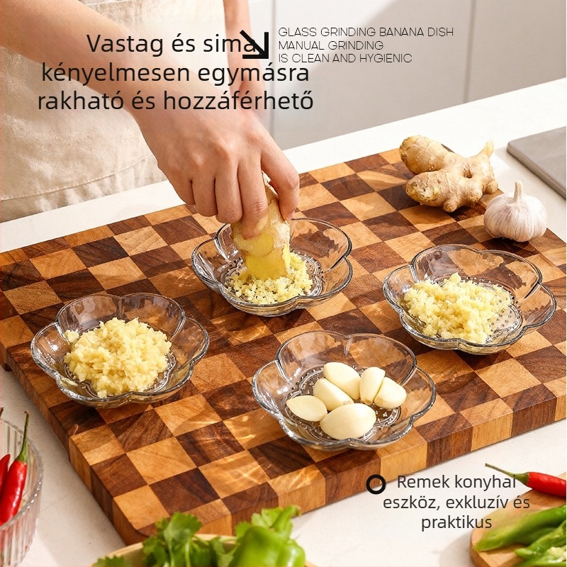Japán stílusú őrlő- és mártástál, többfunkcionális, rakható tárolóval, tartós kézi fokhagymaőrölő és fűszertál, kis fűszertál