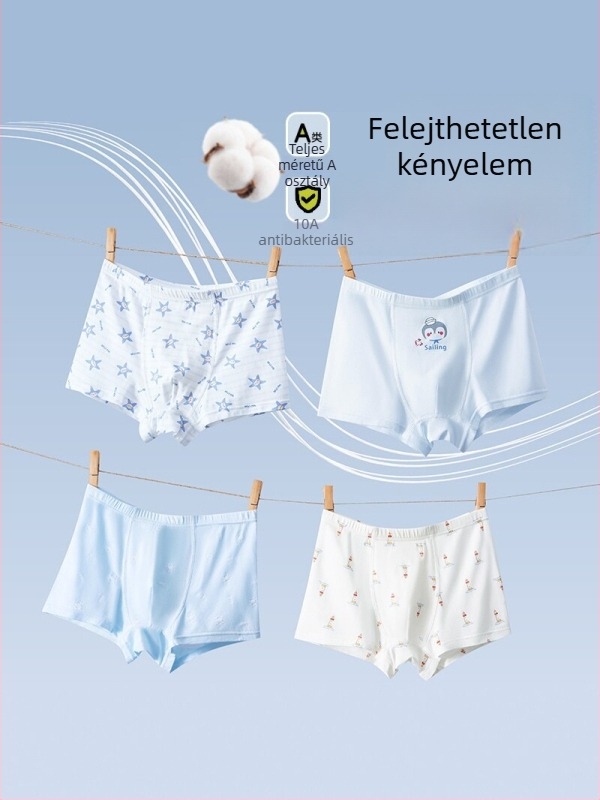 Osztály A Modal gyerekeknek, fiúknak boxer brief, antibakteriális, puha, mesés mintával, 3–8 éveseknek