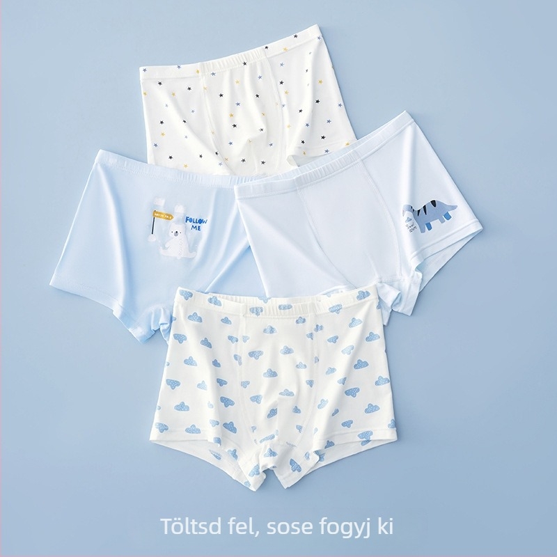 Osztály A Modal gyerekeknek, fiúknak boxer brief, antibakteriális, puha, mesés mintával, 3–8 éveseknek