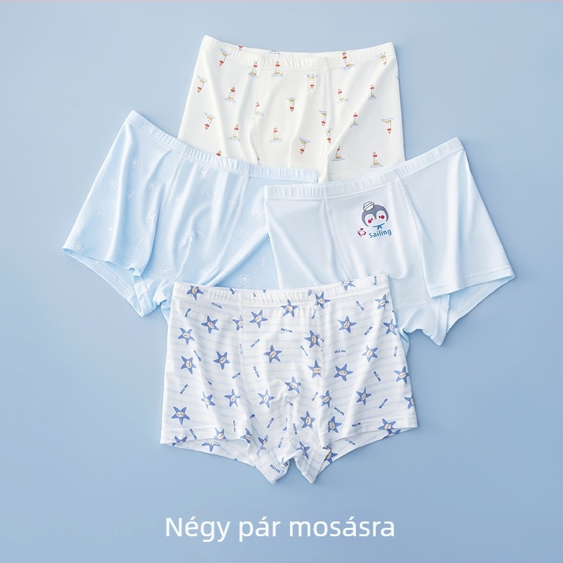 Osztály A Modal gyerekeknek, fiúknak boxer brief, antibakteriális, puha, mesés mintával, 3–8 éveseknek