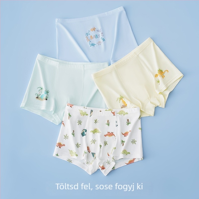 Osztály A Modal gyerekeknek, fiúknak boxer brief, antibakteriális, puha, mesés mintával, 3–8 éveseknek