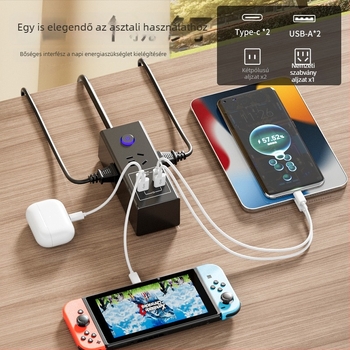 35W okos USB hosszabbító gyors töltéssel, 2 USB porttal, otthoni használatra