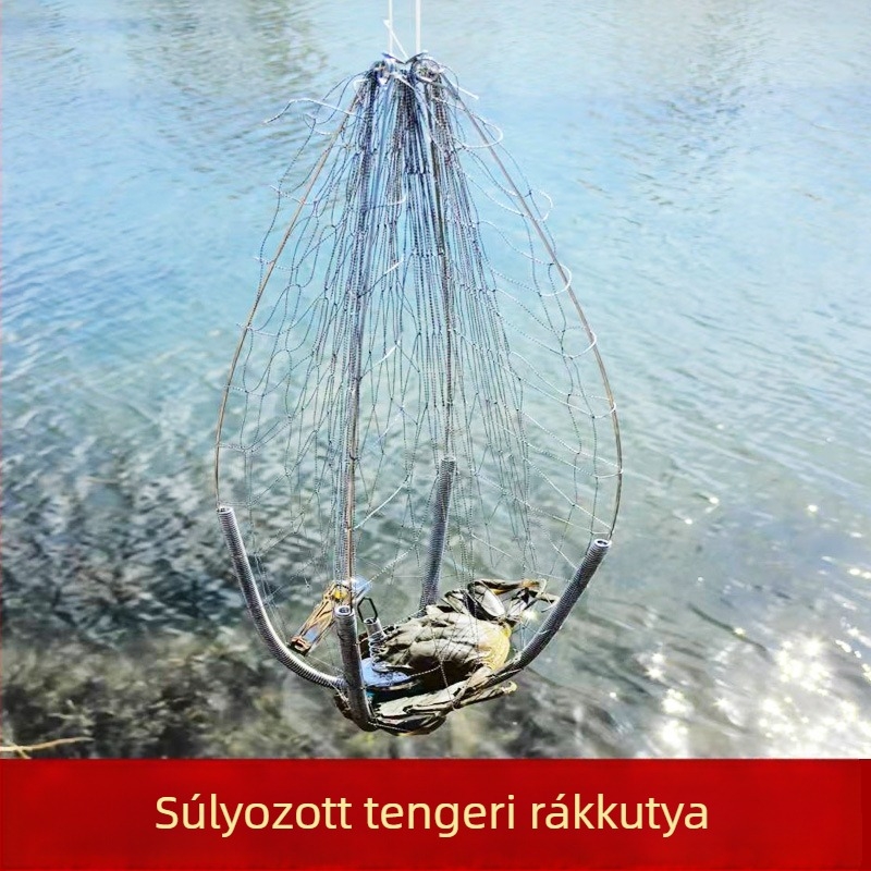 Összecsukható rozsdamentes acélból készült rákketrec folyami rákok fogására, súlyozott verzió