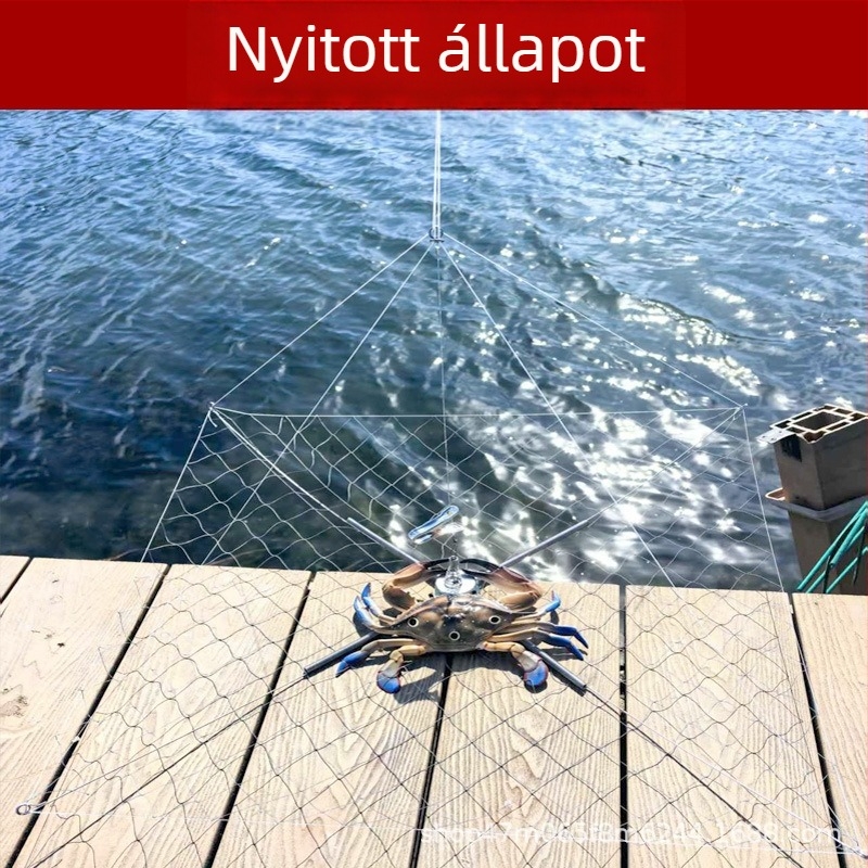 Összecsukható rozsdamentes acélból készült rákketrec folyami rákok fogására, súlyozott verzió