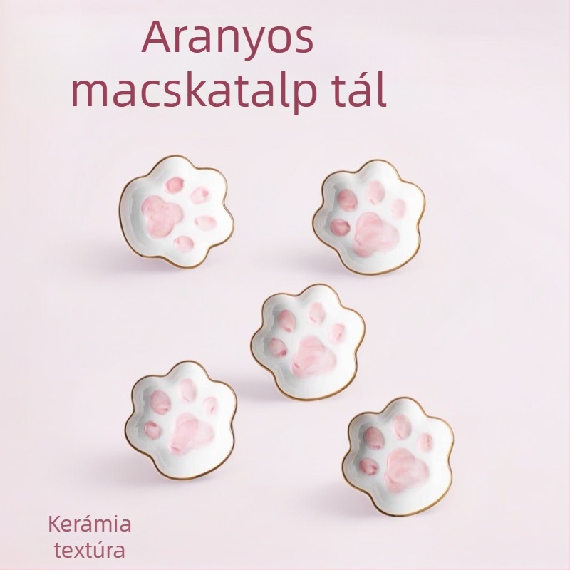 Macska Mancs kerámia mártásos tál háztartási használatra, kis tál szószokhoz, ketchuphoz és ecethez