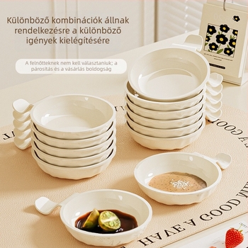 Kerek műanyag mártásos tál – mikrózható, ideális szószokhoz és ízesítőkhöz, hot pot-hoz