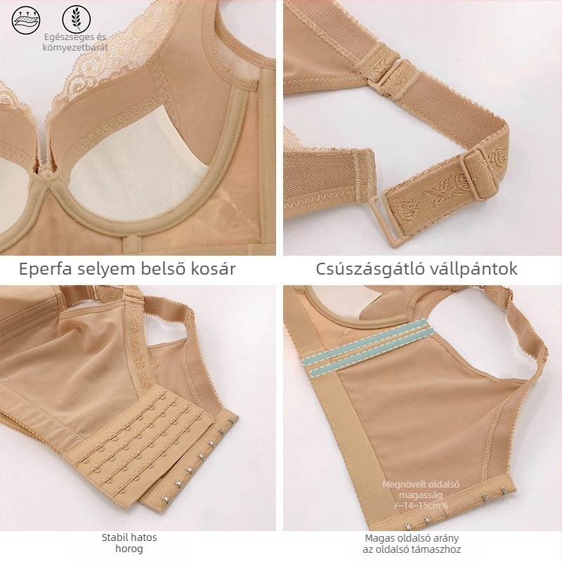 Állítható, csipkés shapewear melltartó haskontrollal, összegyűjtés és emelés, anti-lassulás és anti-nyúlás, nőknek, vékony fazon, merevítővel