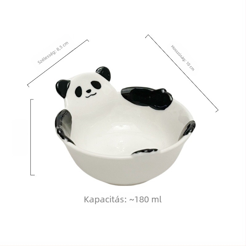 Kreatív panda mintás kerámia mártogatótál, kis aranyos tál szószokhoz és fűszerekhez, hot pot