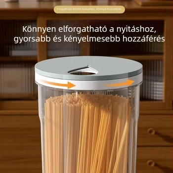 Élelmiszer-minőségű tészta tároló doboz zárt tetővel, gabonafélék és száraz élelmiszer tároló, konyhai rendező, 2,1–3 L