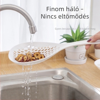Égetés elleni, hőálló nagy tészta- és gombóc szűrő, konyhai szita