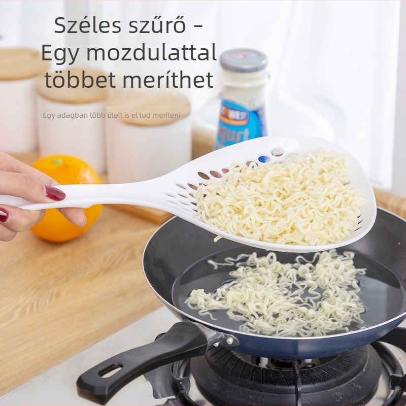 Égetés elleni, hőálló nagy tészta- és gombóc szűrő, konyhai szita