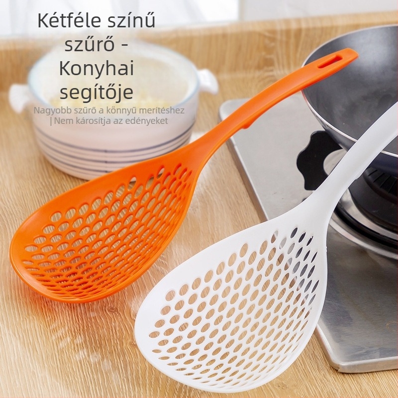 Égetés elleni, hőálló nagy tészta- és gombóc szűrő, konyhai szita