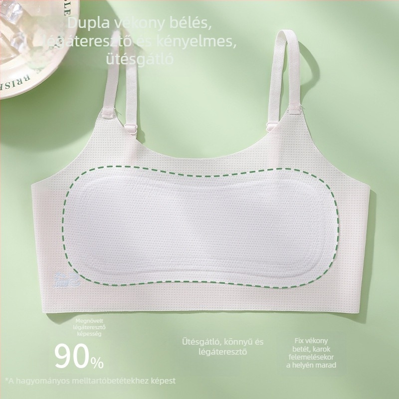 Lányok első fejlettségi szakaszához készült camisole, lélegző nylon anyag, belső mulberry selyem bélés