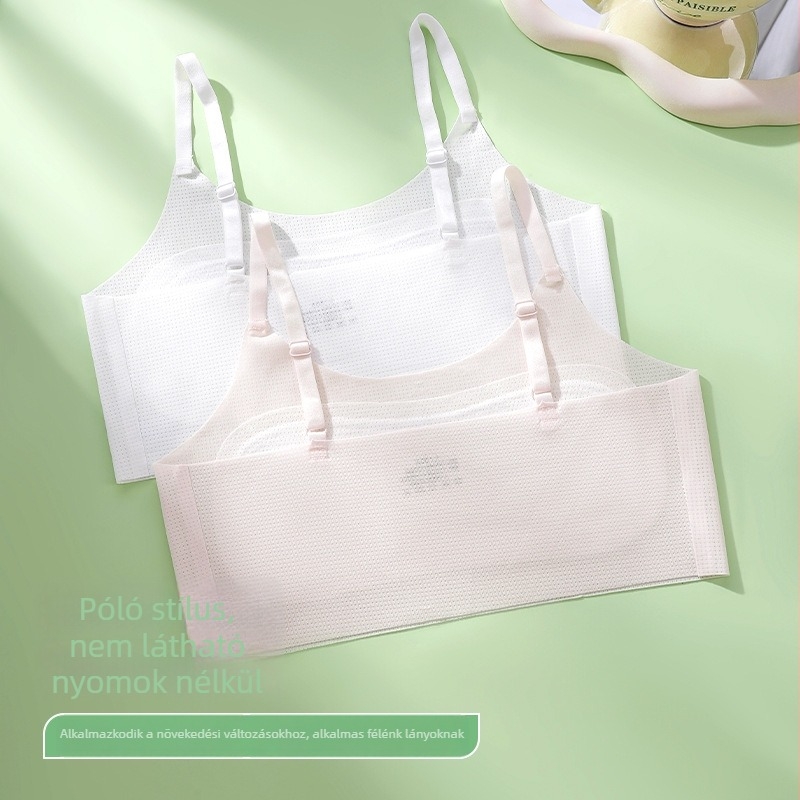 Lányok első fejlettségi szakaszához készült camisole, lélegző nylon anyag, belső mulberry selyem bélés
