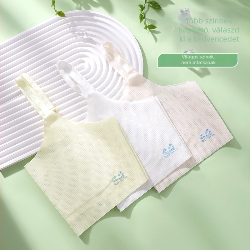 Lányok első fejlettségi szakaszához készült camisole, lélegző nylon anyag, belső mulberry selyem bélés